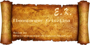 Ebenspanger Krisztina névjegykártya